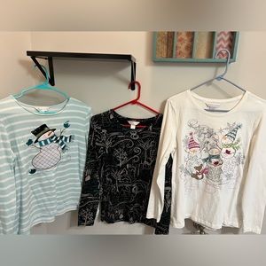 3 Christopher & Banks ladies Christmas long sleeve shirts.